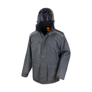 Result Uniszex Kabát Kapucnis Hosszú ujjú Result Work-Guard Vostex Long Coat -XL, Fekete