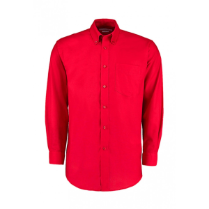 Kustom Kit Férfi hosszú ujjú Ing Kustom Kit Classic Fit Workwear Oxford Shirt S, Piros