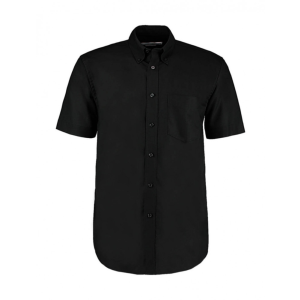 Kustom Kit Férfi rövid ujjú Ing Kustom Kit Classic Fit Workwear Oxford Shirt SSL M, Fekete