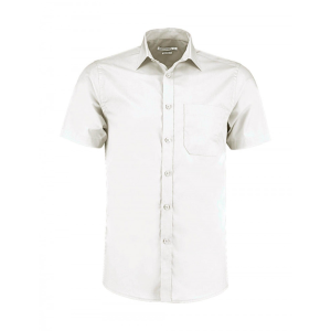Kustom Kit Férfi rövid ujjú Ing Kustom Kit Tailored Fit Poplin Shirt SSL M, Fehér