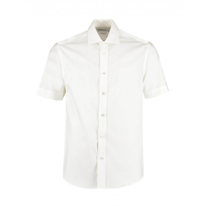 Kustom Kit Férfi rövid ujjú Ing Kustom Kit Classic Fit Premium Cutaway Oxford Shirt SSL L, Fehér