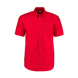 Kustom Kit Férfi rövid ujjú Ing Kustom Kit Classic Fit Workwear Oxford Shirt SSL S, Piros