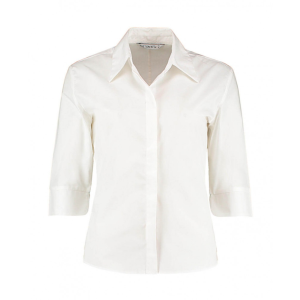 Kustom Kit Női 3/4-es ujjú blúz Kustom Kit Women&#039;s Tailored Fit Continental Blouse 3/4 Sleeve 2XL, Fehér