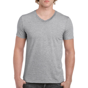 GILDAN Férfi póló Rövid ujjú Gildan Gildan Mens Softstyle V-Neck T-Shirt - 2XL, Sportszürke