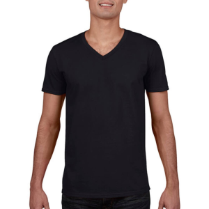 GILDAN Férfi póló Rövid ujjú Gildan Gildan Mens Softstyle V-Neck T-Shirt - XL, Fekete