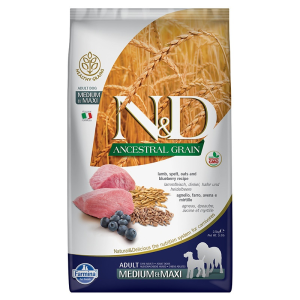 N&D Dog Ancestral Grain Adult Medium & Maxi Bárány & Áfonya 2,5kg