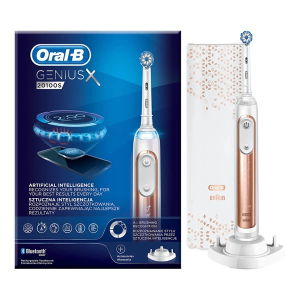 Oral-B Genius X 20100S RoseGold Elektromos Fogkefe (Sensi Ultrathin fejjel, prémium pótfejtartóval)