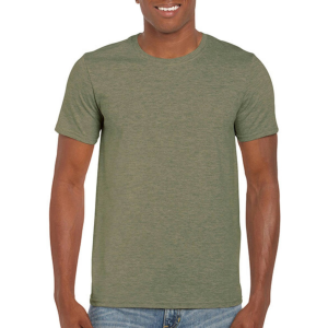 GILDAN Férfi póló Rövid ujjú Gildan Softstyle Ring Spun T-Shirt - M, Heather katonai zöld