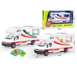 Magic Toys Fém lakóautó modell járműves kártyákkal 17cm háromféle változatban