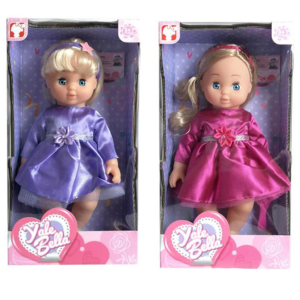 Magic Toys Szőke hajú baba ruhában kétféle változatban