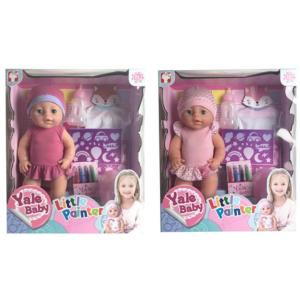 Magic Toys Pisilős lány baba színezhető felsővel és kiegészítőkkel kétféle változatban