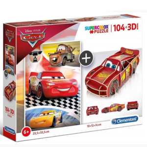 Clementoni Disney: Verdák 104 db-os puzzle + 3D-s Villám McQueen modell - Clementoni