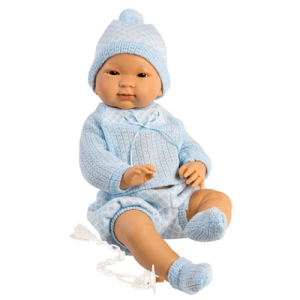Llorens : Tao 45cm-es újszülött kisfiú baba kék ruhában