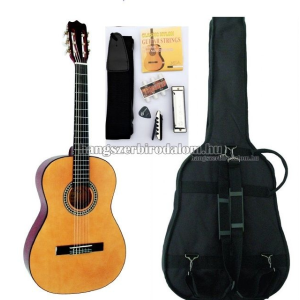  José Ribera HG67 natúr klasszikus gitár sok kiegészítővel, tömör fa