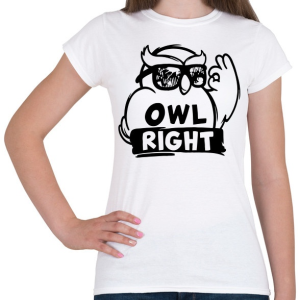 PRINTFASHION Owl right - Női póló - Fehér