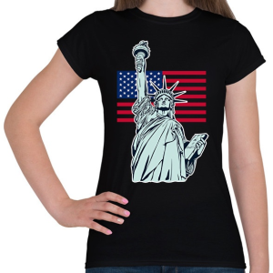 PRINTFASHION American Statue of Liberty - Női póló - Fekete