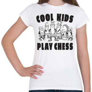 PRINTFASHION Cool kids play chess - sakk - Női póló - Fehér
