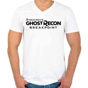 PRINTFASHION Tom Clancy's Ghost Recon Breakpoint - Férfi V-nyakú póló - Fehér