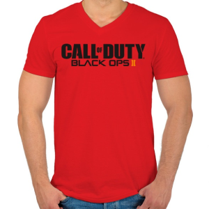 PRINTFASHION Call of Duty: Black Ops 2 - Férfi V-nyakú póló - Piros