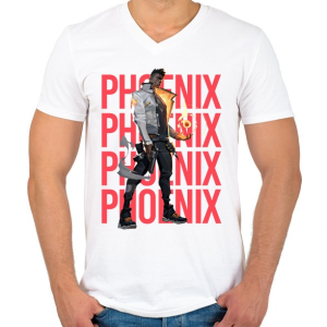PRINTFASHION Valorant Phoenix - Férfi V-nyakú póló - Fehér