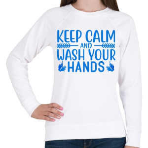 PRINTFASHION Nyugodj le és moss kezet! - Női pulóver - Fehér
