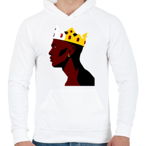 PRINTFASHION King Jordan - Férfi kapucnis pulóver - Fehér