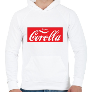 PRINTFASHION Coca Corolla - Férfi kapucnis pulóver - Fehér