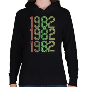 PRINTFASHION 1982 - Női kapucnis pulóver - Fekete