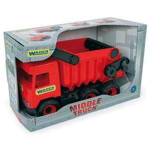 Wader : Middle Truck dömper, 38 cm - piros