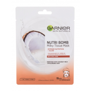 Garnier Skin Naturals Nutri Bomb Coconut + Hyaluronic Acid arcpakolás 1 db nőknek