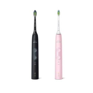 Philips Sonicare ProtectiveClean 4500 Szónikus elektromos fogkefe, dupla csomag, rózsaszín-fekete