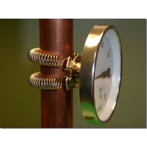 RAKY Cső hőmérséklet mérő kontakt hőmérő. Egyszerű felszerelés: rugóval rögzíthető a napkollektor vagy fűtés csőre