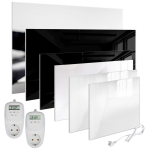 Tech Infra panel üveg borítással fehér színben 450W TH12 programozható termosztáttal