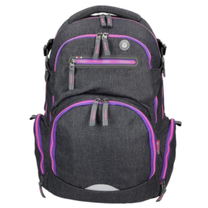 Spirit : Stinger sötétszürke-lila prémium ergonomikus iskolatáska hátizsák