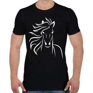 PRINTFASHION Ló minta - Férfi póló - Fekete