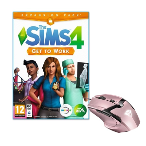 Electronic Arts The sims 4 get to work pc játékszoftver + trust gxt 101p gav usb gamer pink egér csomag