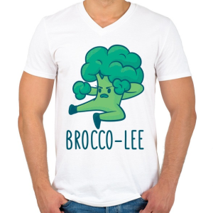 PRINTFASHION Brocco Lee - Férfi V-nyakú póló - Fehér