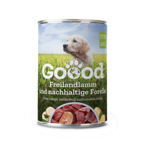 Goood Goood Junior Freilandlamm & Nachhaltige Forelle - bárányos és pisztrángos konzerv 400 g