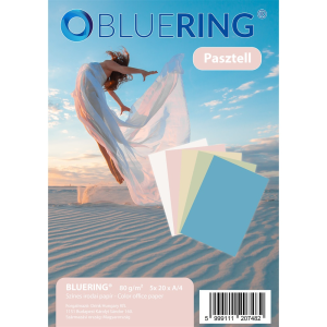 BLUERING Fénymásolópapír A4 80g PASZTEL színes 5x20 ív/csomag BLUERING