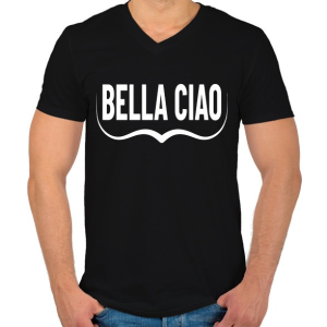 PRINTFASHION Bella Ciao bajusz - Férfi V-nyakú póló - Fekete