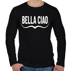 PRINTFASHION Bella Ciao bajusz - Férfi hosszú ujjú póló - Fekete