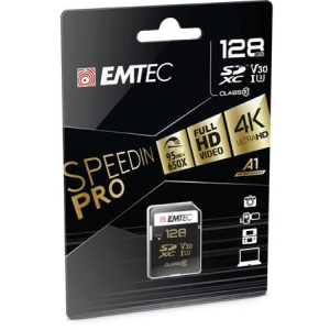 Emtec Memóriakártya, SDXC, 128GB, UHS-I/U3/V30, 95/85 MB/s, EMTEC "SpeedIN"