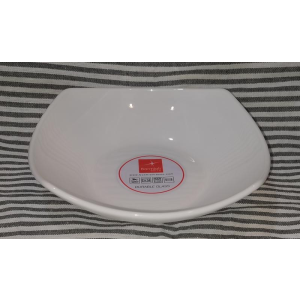 Bormioli Rocco Eclissi Bianco, fehér üveg leveses tányér, szögletes, 208x208 mm, 87 cl