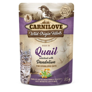 Carnilove Cat Quail &amp; Dandelion for Sterilized (fürj-pitypang) 85 g