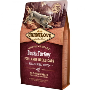 Brit Carnilove Cat Duck &amp; Turkey Large Breed Muscles, Bones, Joints (kacsa-pulyka) 6 kg