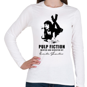 PRINTFASHION PULP FICTION-BLACK - Női hosszú ujjú póló - Fehér