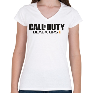 PRINTFASHION Call of Duty: Black Ops 2 - Női V-nyakú póló - Fehér