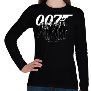 PRINTFASHION 007 Crew - Női hosszú ujjú póló - Fekete