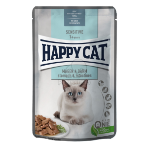  Happy Cat Sensitive Stomach & Intestines alutasakos eledel 6 x 85 g