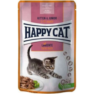 Happy Cat Happy Cat Meat in Sauce Kitten/Junior alutasakos eledel kacsahússal (48 x 85 g) 4.8 kg